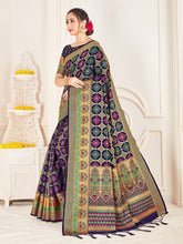 Navy Blue Banarasi Art Silk Woven Saree